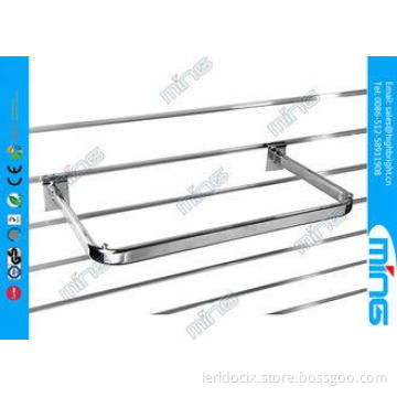 Heavy Duty Slatwall Display Shelves Chrome D Rail Hanger ,